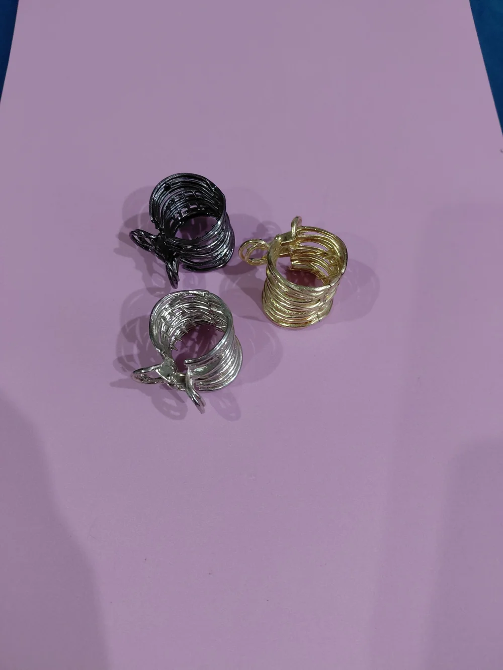 Metal Coil Hair Cuffs - Gold, Silver, Black